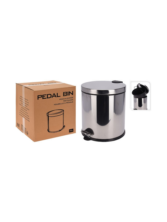 BOX37211 Mülleimer Aus Edelstahl Mit Pedal Silber 20lt