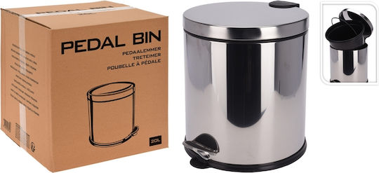 Waste Bin Made of Stainless Steel with Pedal Silver 20lt