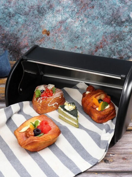 Privilege Panera Cutie de pâine cu capac Metalic Neagră 35.5x23x14.5cm
