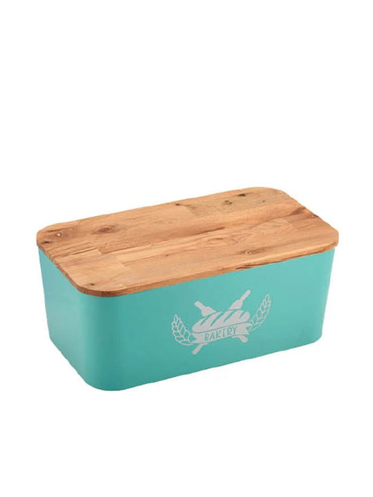 TnS Ψωμιέρα με Καπάκι Πλαστική Μέντα 36x21x15cm