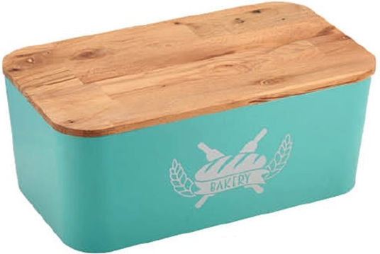 TnS Ψωμιέρα με Καπάκι Πλαστική Μέντα 36x21x15cm