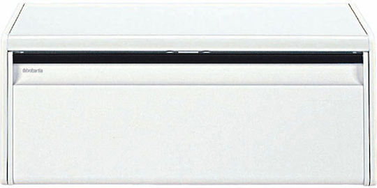Brabantia Fall Front Bread Bin Bread Box with Lid Metallic White 46.5x25x18.7cm