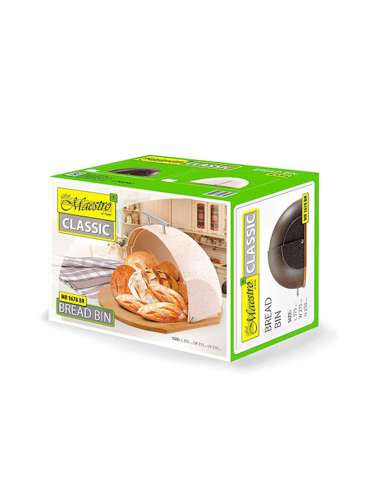 Maestro Bread Box with Lid Plastic Beige