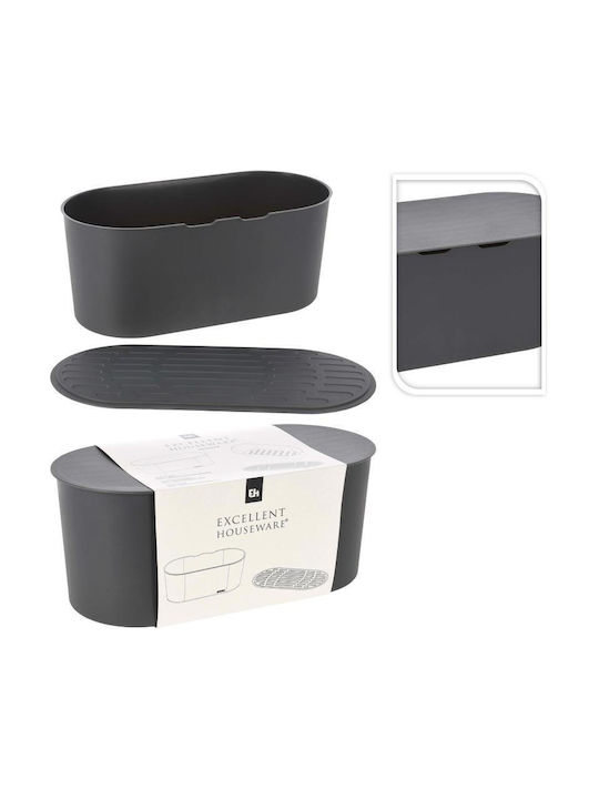 ArteLibre Bread Box with Lid Plastic Black 39x19x16.3cm