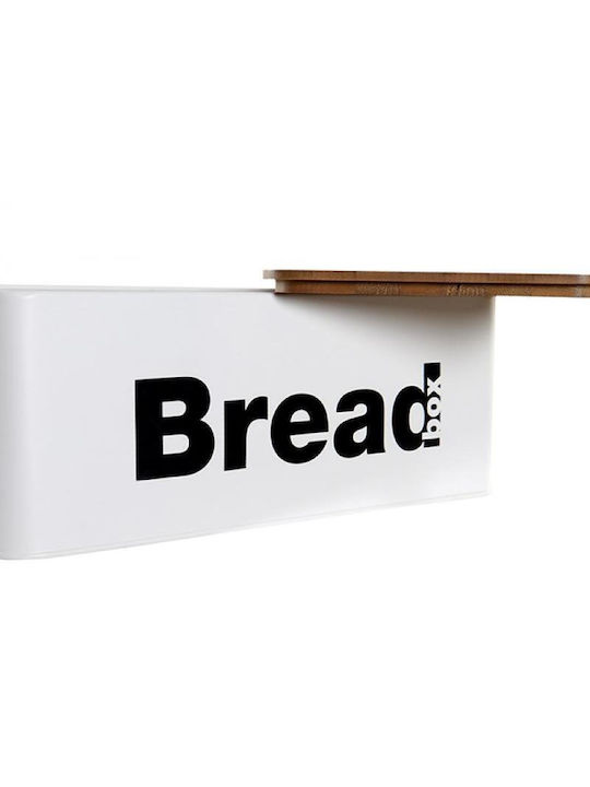 Viosarp Bread Box with Lid Metallic White 33x18x13.5cm