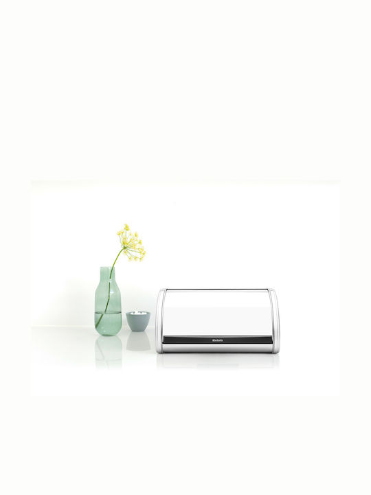 Brabantia Roll Top Bread Bin Ψωμιέρα με Καπάκι Μεταλλική σε Ασημί Χρώμα 31.6x26.5x17.3cm