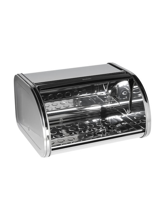 Brabantia Roll Top Bread Bin Ψωμιέρα με Καπάκι Μεταλλική σε Ασημί Χρώμα 31.6x26.5x17.3cm