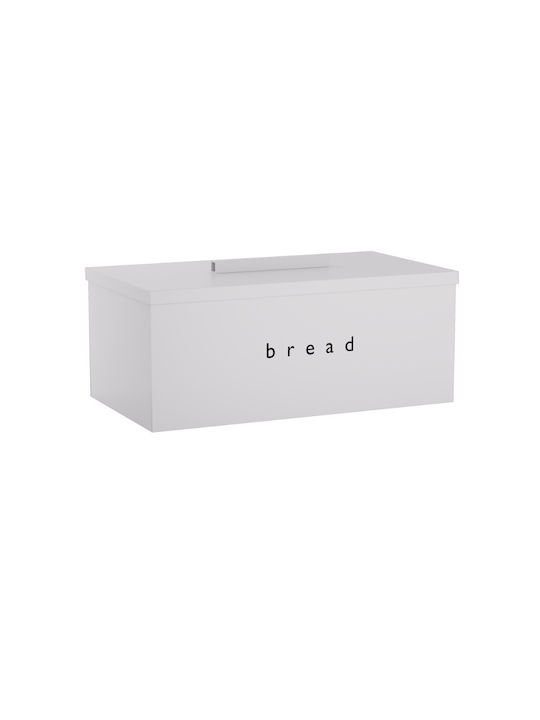 Pam & Co Inox Bread Box with Lid Ice White Matte 40x22x16cm