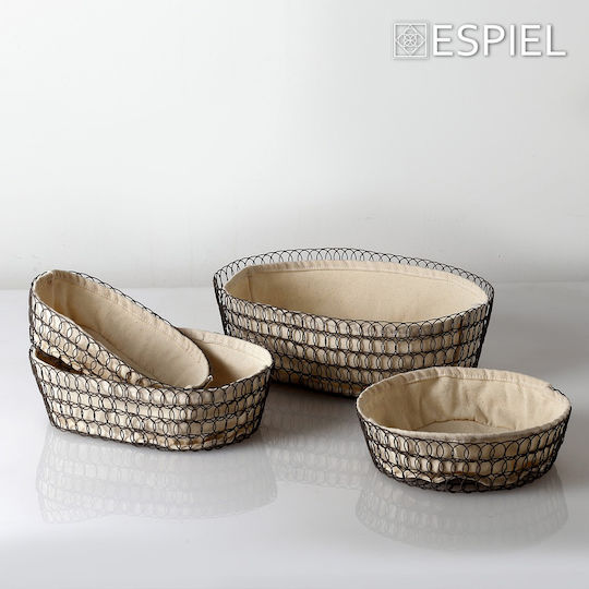 Espiel Ψωμιέρα Μεταλλική Μαύρη 32x23x10cm