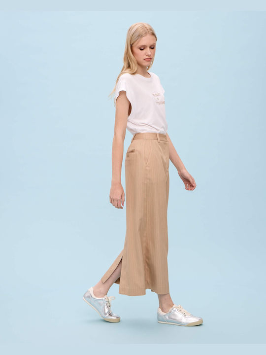 Passager High Waist Maxi Skirt in Beige color