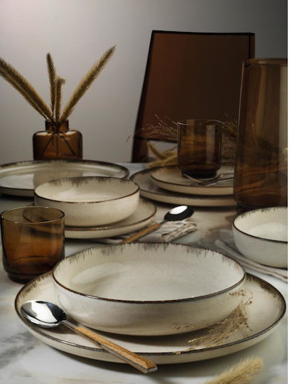 Kutahya Porselen Lima Set of Cups Coffee Porcelain Brown 90ml 6pcs