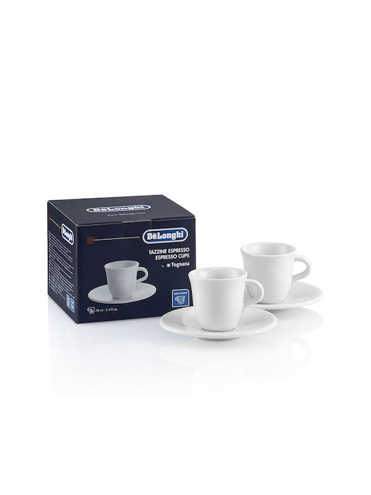 De'Longhi Set Căni Espresso De ceramică Albe 2buc