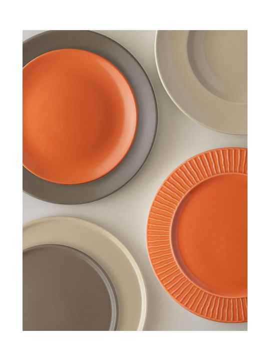 Lukanda Serving Bowl Round made of Porcelain Orange with Diameter 15cm 6pcs