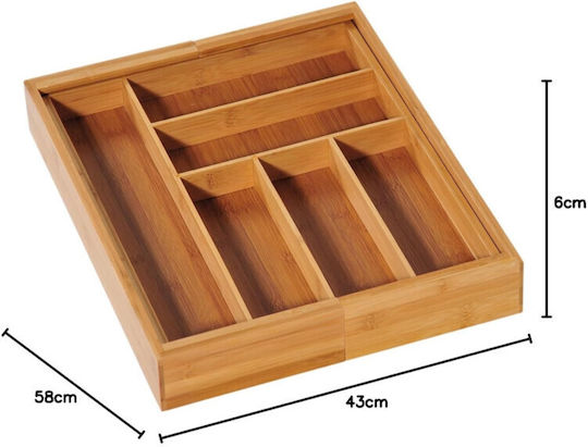 Kesper Drawer Cutlery Tray Opening Wooden 58x43x6cm Brown