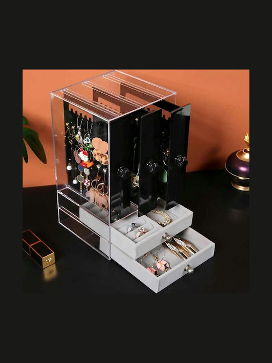 Casetă Pentru Bijuterii Din Plastic Cu Sertar Negru 13x13x24.5cm