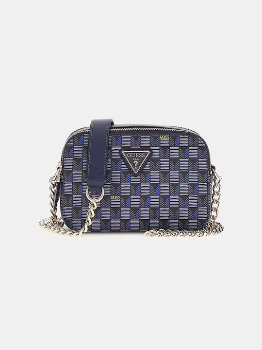 Guess Din piele Geantă de damă Crossbody Albastră