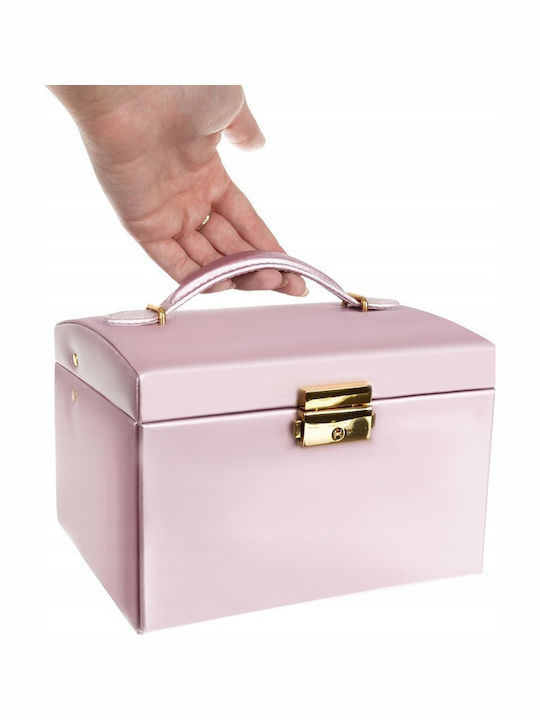 Zola Cutie Pentru Bijuterii Cu Oglindă Roz 17.5x13.8x13.5cm