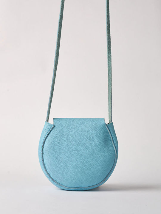 Leather Women's Bag Shoulder Light Blue