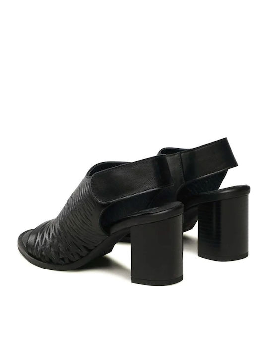 Din piele Sandale Negre