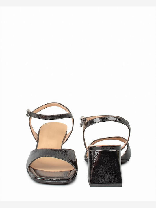 Women's Leather Sandals Wonders H-6102 Lack V Negro Black