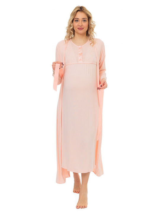 Mdl Short Nightgown for Maternity Hospital & Breastfeeding Somon