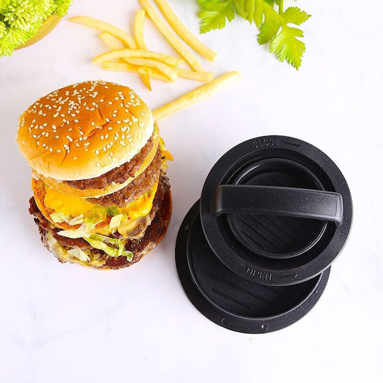 Double Hamburger Press 3 In 1 Shape Press Handle Easy To Clean Use 13x13x7 Cm Non-stick Black