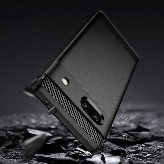 Spacecase Carbon Back Cover Σιλικόνης Μαύρο (Google Pixel 7a)