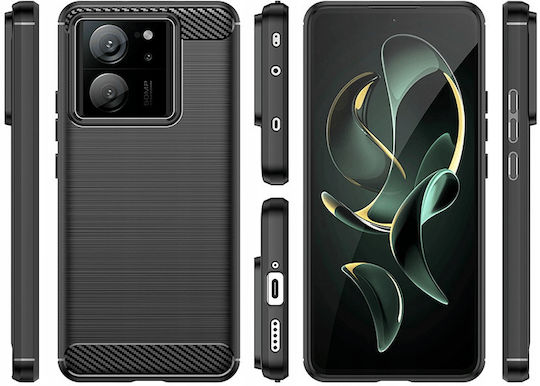 Spacecase Carbon Back Cover Silicone Black (Xiaomi 13T / 13T Pro)