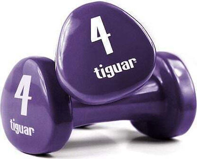 Tiguar Vinyl Set of Dumbells 2 x 4kg