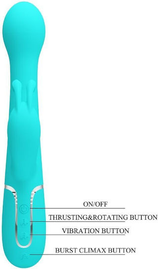 Pretty Love Dejon Rabbit Vibrator 3 In 1 Multifunction Aqua Green