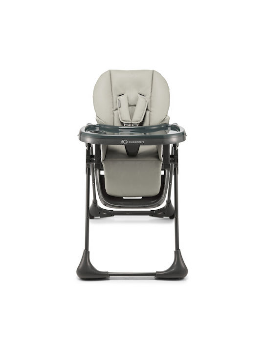Kinderkraft Tummie Foldable Baby Highchair 2 in 1 with Adjustable Height Gray