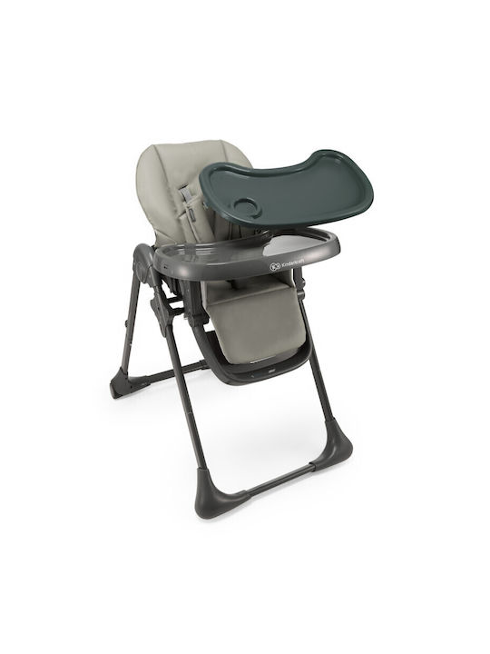 Kinderkraft Tummie Foldable Baby Highchair 2 in 1 with Adjustable Height Gray