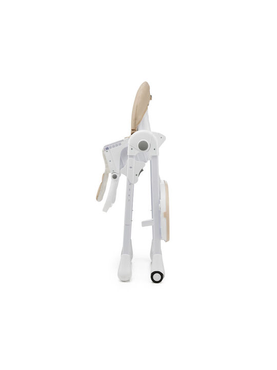 Kinderkraft Tummie Foldable Baby Highchair 2 in 1 with Adjustable Height Beige