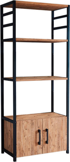 Megapap Agero Kitchen Rack Metallic 4 Tiers Brown 56.1x30x138.3cm