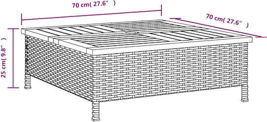 vidaXL Стойка за чадър Дърво Бежов 70x70x25см