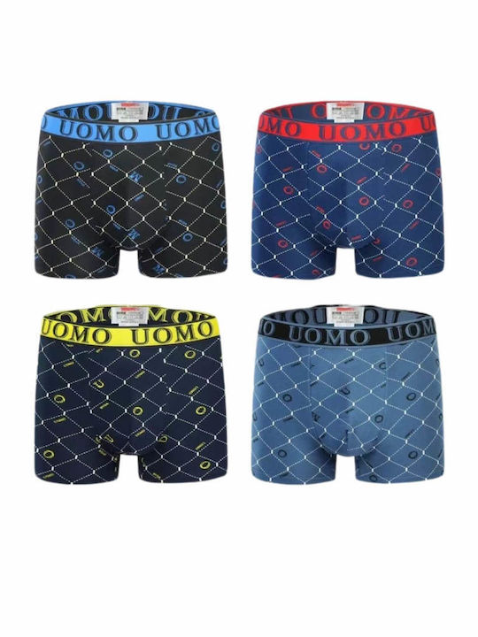 Uomo Herren Boxershorts Colorful 4Packung