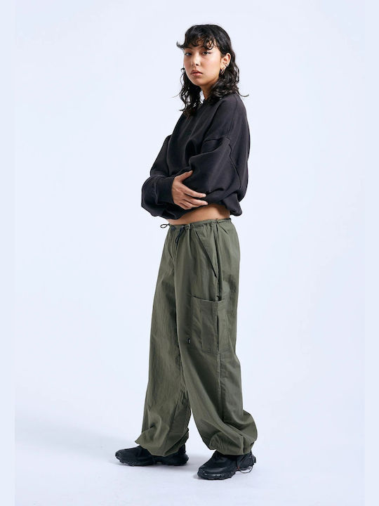 Dr Denim Women's Fabric Cargo Trousers Thyme