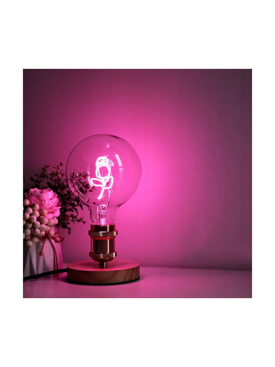 Dekorative Lampe mit Fassung für E27 Lampe Rosa