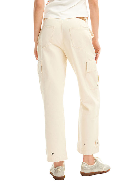 Desigual Women's Fabric Trousers Ecru