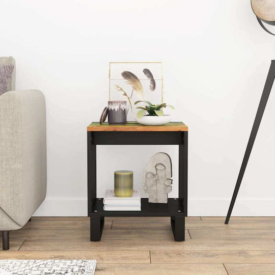 Rectangular Side Table from Solid Wood Multicolour L40xW31xH46cm.