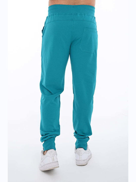 Men's Sweatpants with Rubber Turquoise
