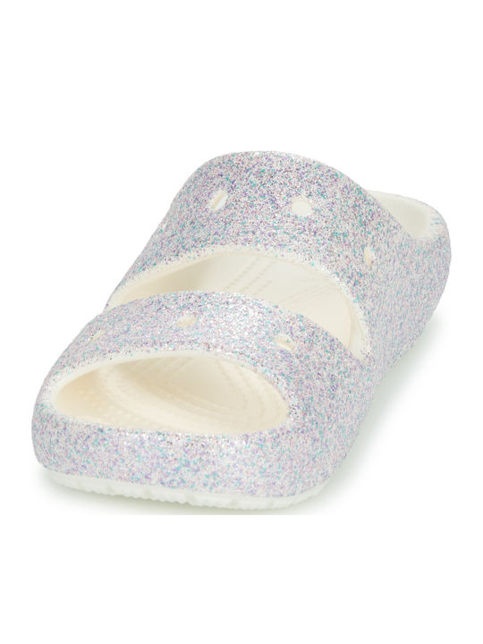 Παιδικές Σαγιονάρες Slides Λευκές Classic Glitter Sandal V2 K
