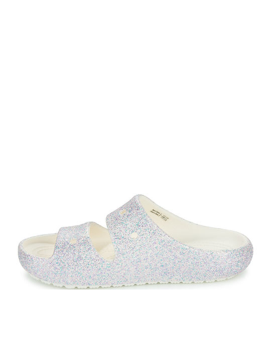 Παιδικές Σαγιονάρες Slides Λευκές Classic Glitter Sandal V2 K