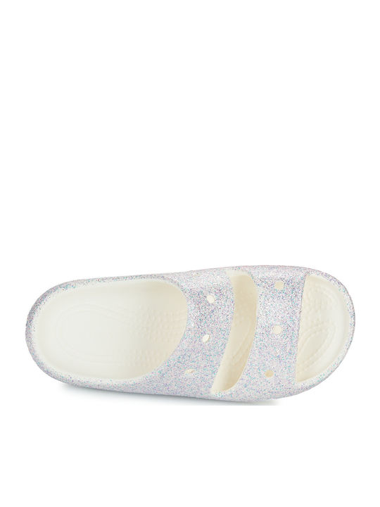 Παιδικές Σαγιονάρες Slides Λευκές Classic Glitter Sandal V2 K