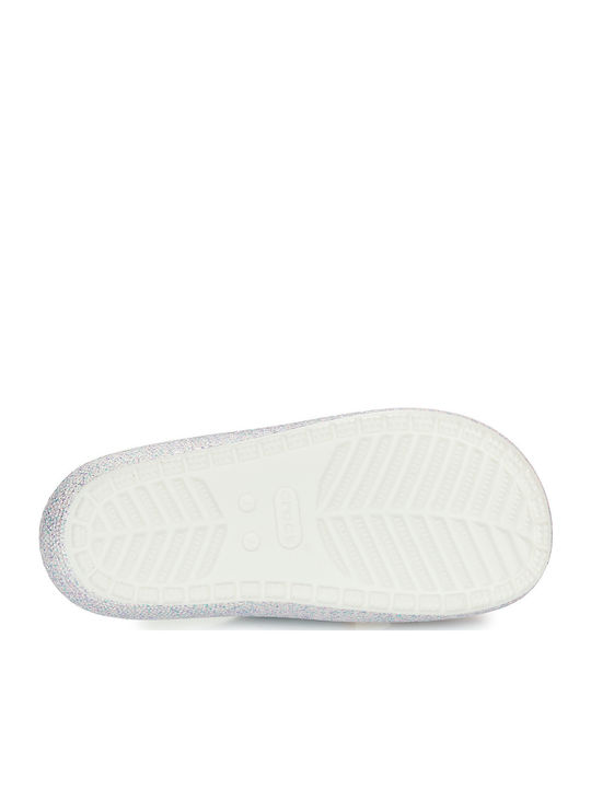 Παιδικές Σαγιονάρες Slides Λευκές Classic Glitter Sandal V2 K