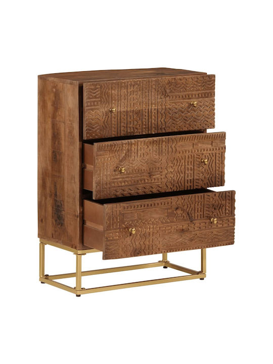 Drawers Storage Made of Metal & Wood L55xW30xH76cm
