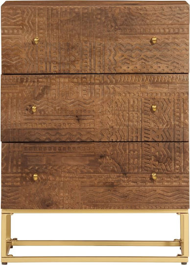 Drawers Storage Made of Metal & Wood L55xW30xH76cm