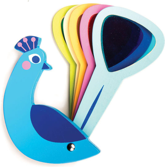 Jucărie din lemn păun jucărie de sticlă colorată Ferestre de sticlă Culori de învățare Tender Leaf Toys