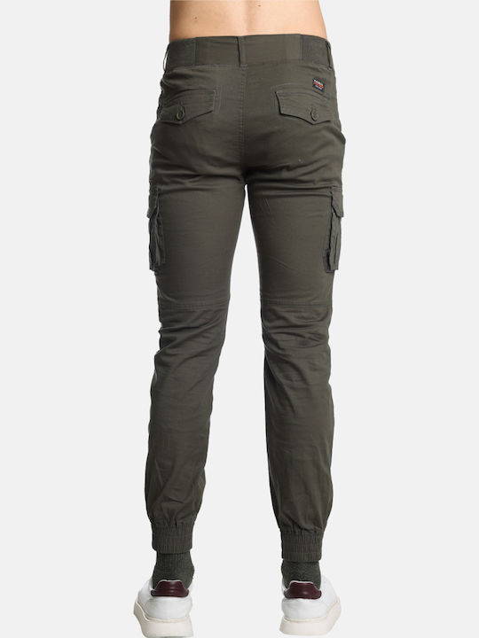 Trousers Cargo Elastic in Regular Fit Army