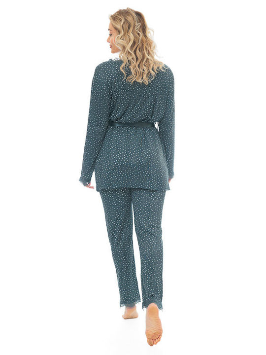 SNC Homewear Sommer Damen Pyjama-Set Grün